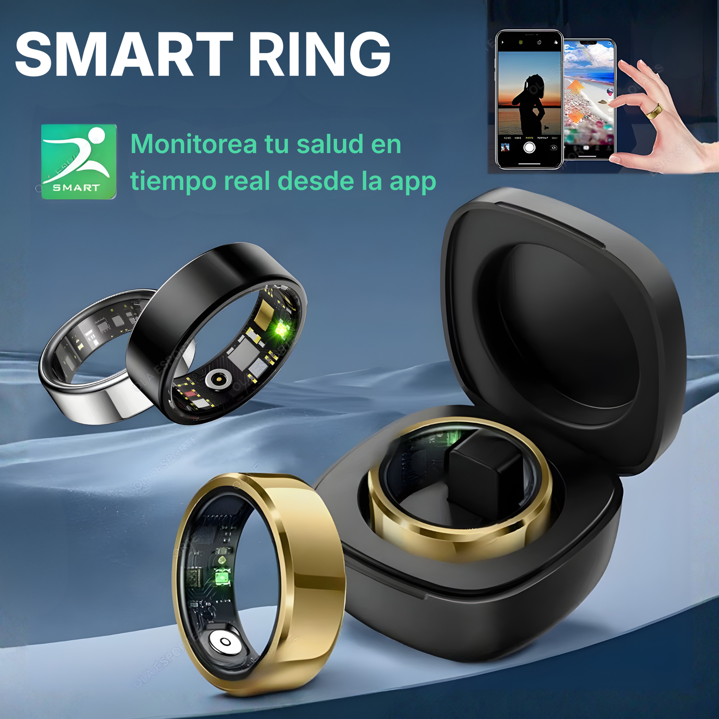 2025 Smart Ring Blood Pressure Heart Rate Sleep Monitoring Smartring IP68 & 5ATM Waterproof Multi-Sport Mode Smartring Man Women